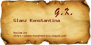 Glanz Konstantina névjegykártya